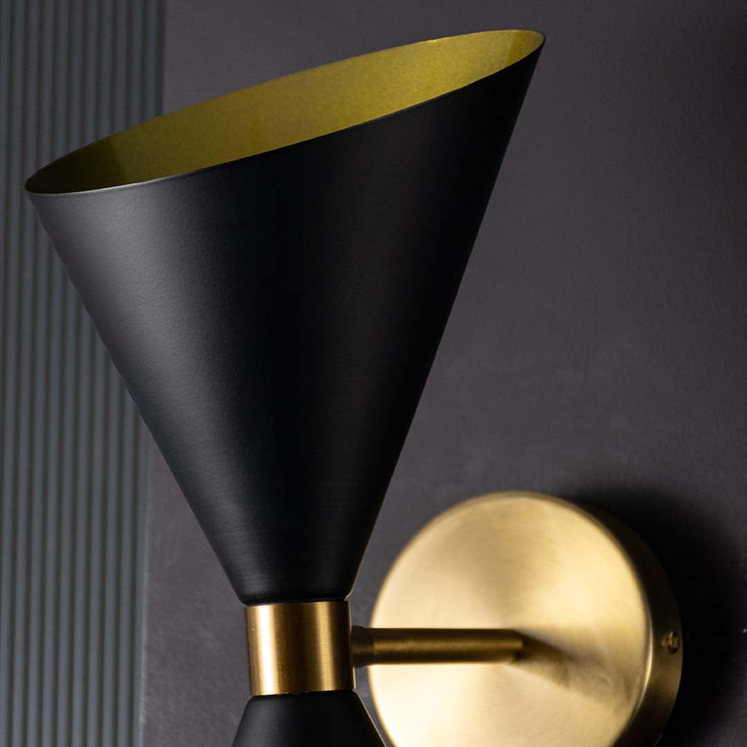 Mid-Century Bowtie Style Black Wall Sconce