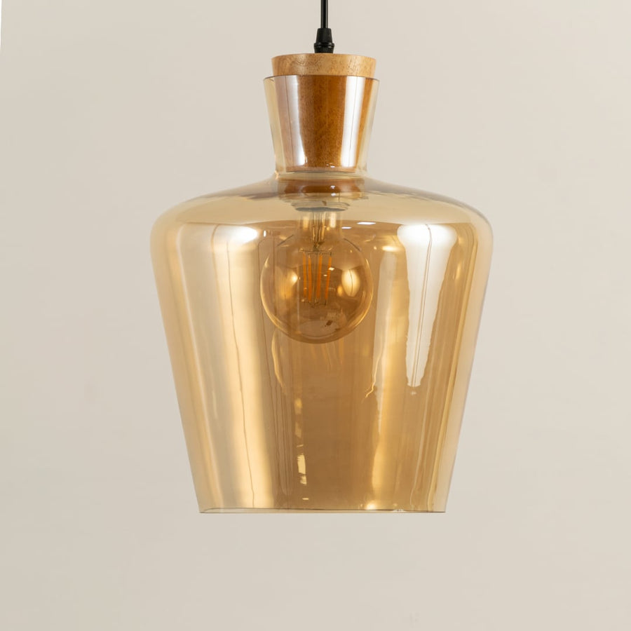 Mid Century Style Flip Glass Shade Pendant Light Closeup