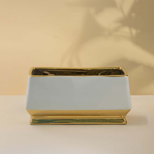 Midnight Gold - White Ceramic Decorative Object - Open Box
