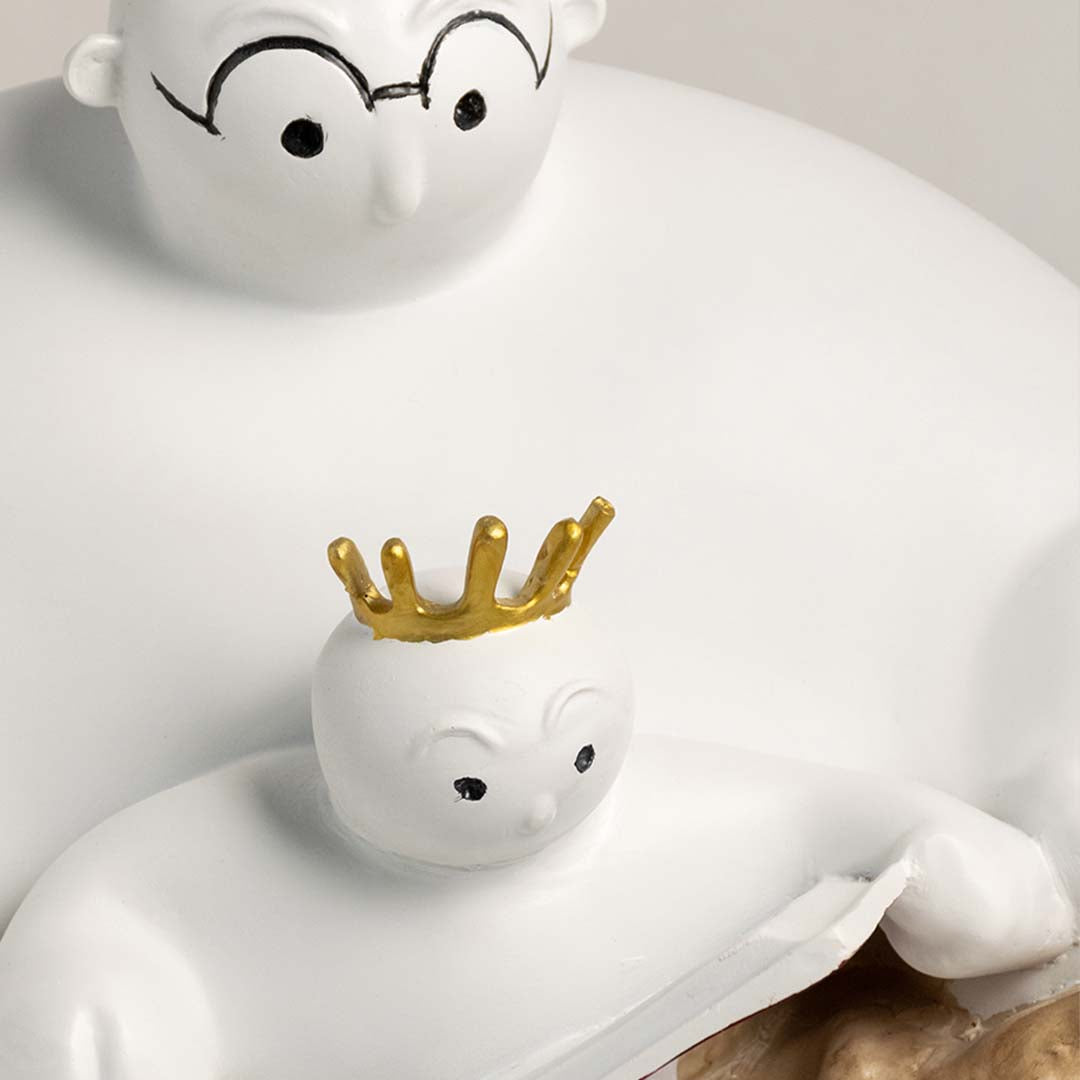 White ceramic decorative trinket dish with crowned bird accent for elegant tabletop styling and modern home decor.