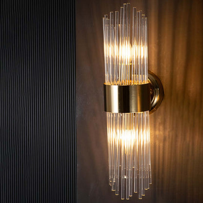 Modern Crystal Glass & Metal Wall Sconce
