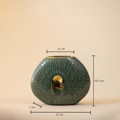 Modern Decorative Green Golden Ceramic Vase Dimensions