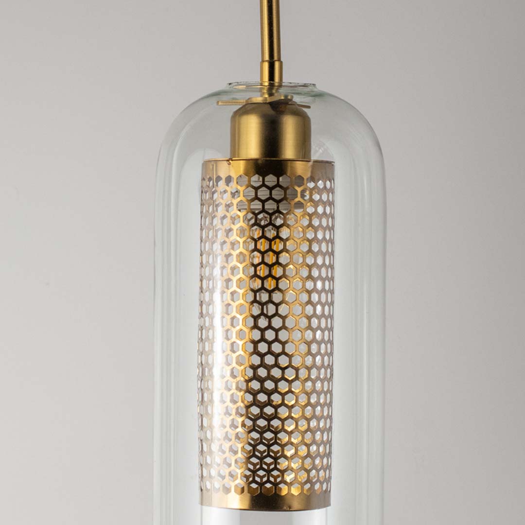 Modern Loft Glass Pendant Cylinder Closeup