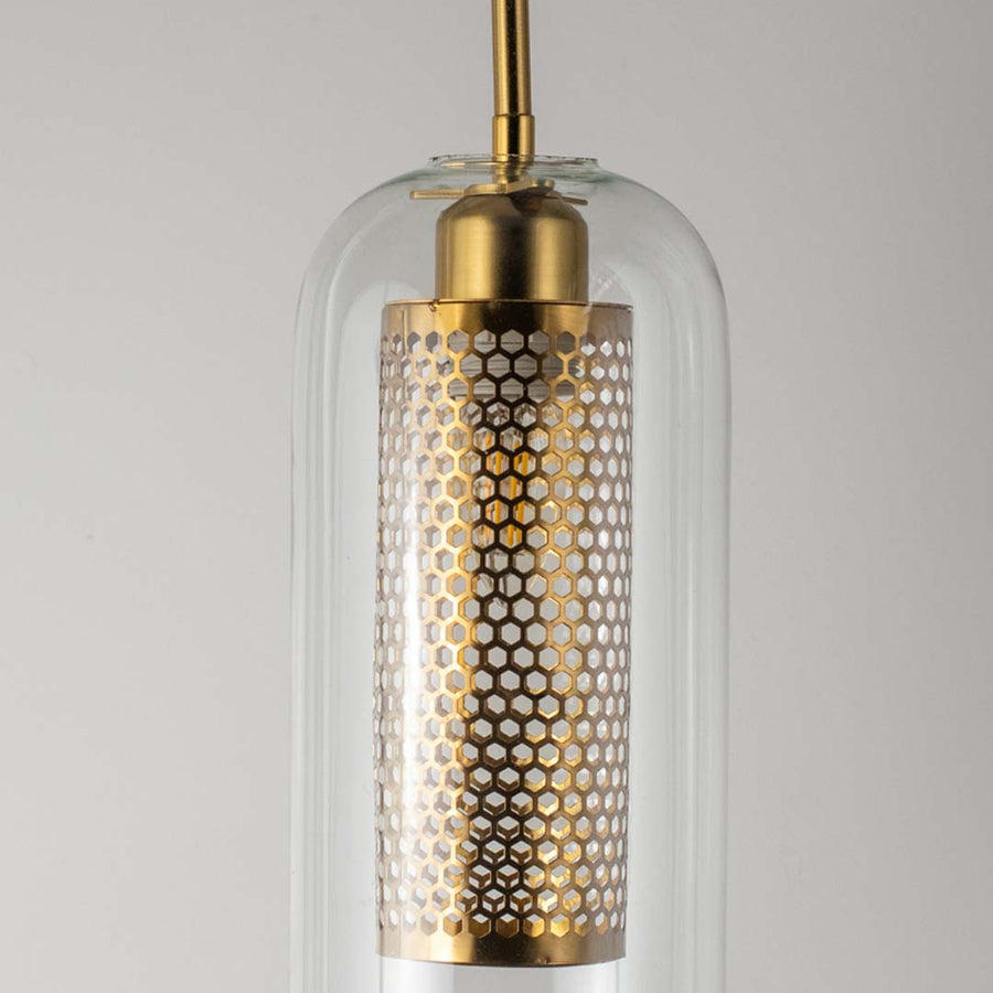 Modern Loft Glass Pendant Cylinder Closeup