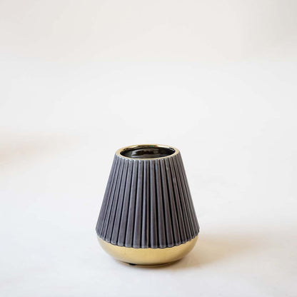 Modern Minimalist Gold-Purple Ceramic Vase