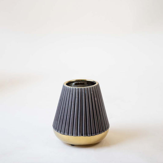 Modern Minimalist Gold-Purple Ceramic Vase