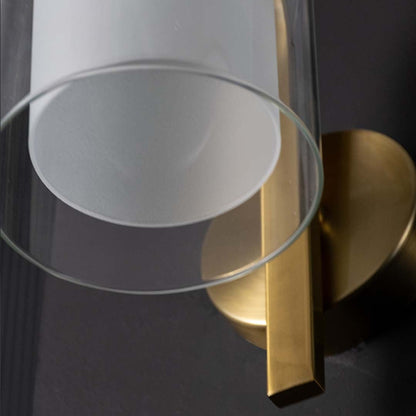 Modern Simple Curvy Metal   Glass Wall Lamp Closeup 1