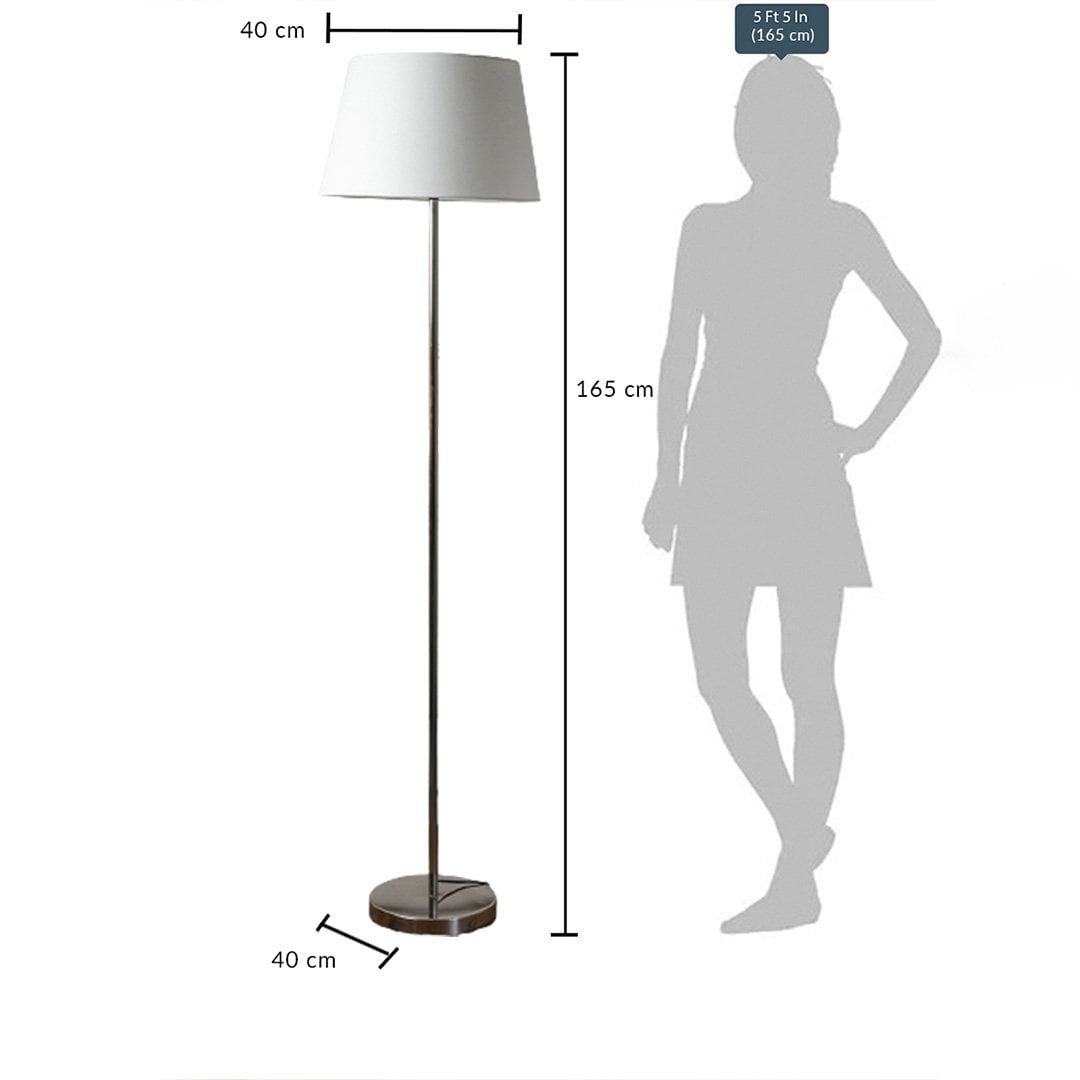 Floor lamp size dimensions 165 cm height 40 cm base width and 40 cm lampshade width is a tall modern standing lamp.
