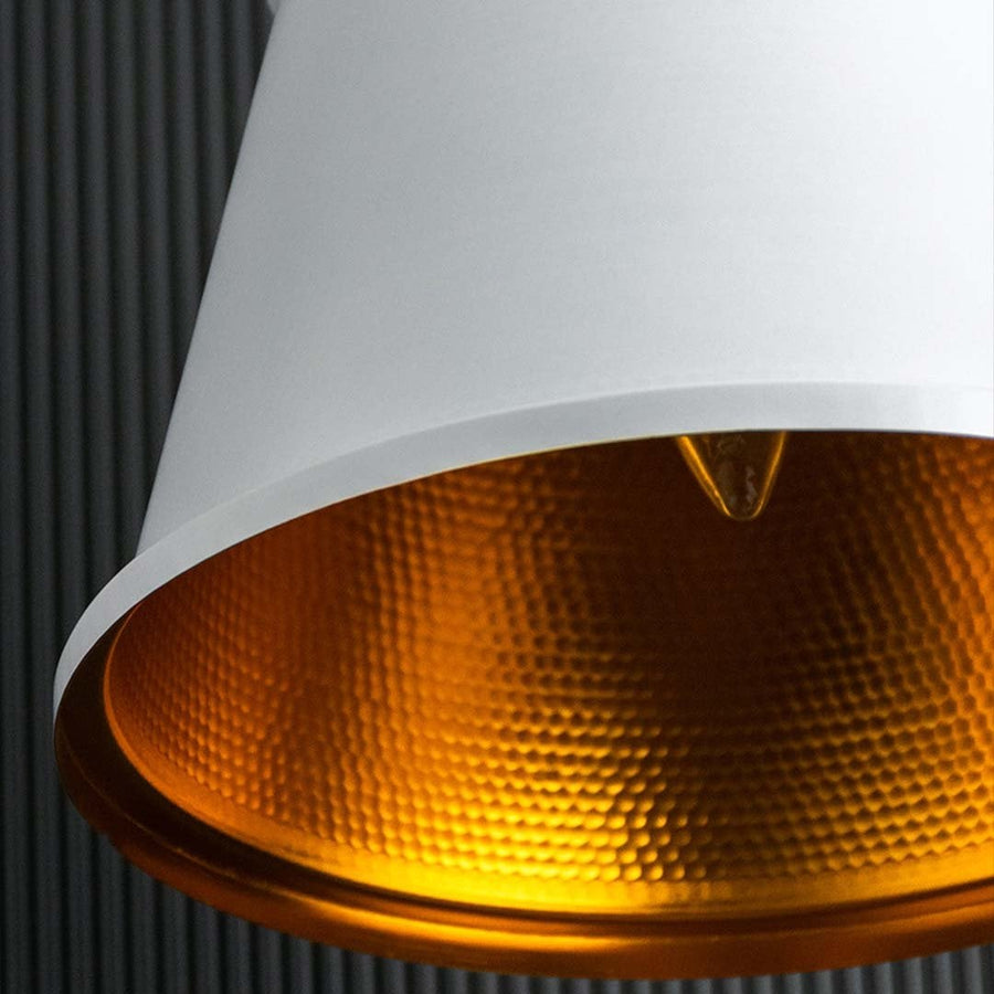 Modern Style Conical Shape Metal Hanging Lamp Closeup 1