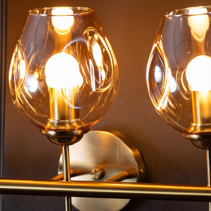 Modern Triple Lights Metal & Glass Vanity Light