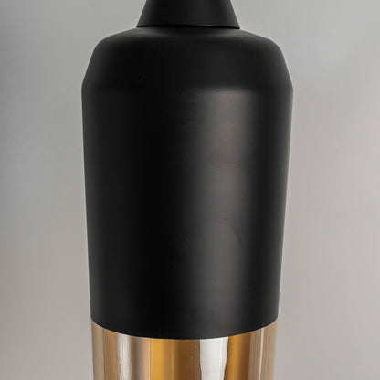 Modern loft Style Glass Pendant Light - Black & Amber