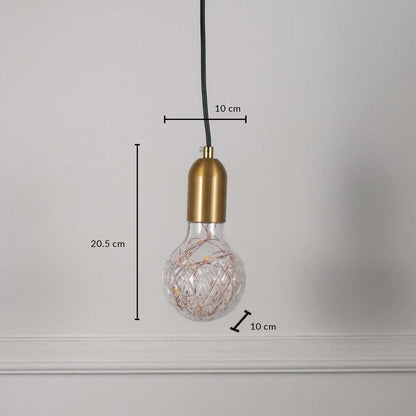 Crystal cut glass pendant light with golden holder measured 20.5x10 cm modern decorative ceiling lamp for bedroom and dining room.