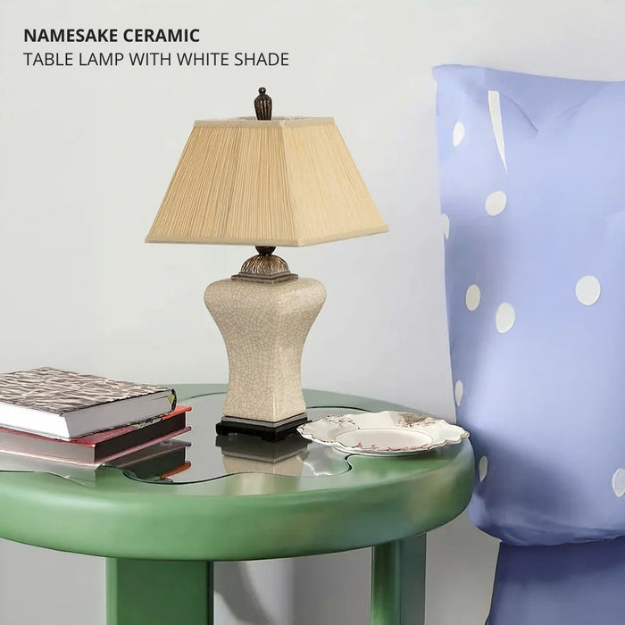 Namesake Ceramic Table Lamp with White Shade