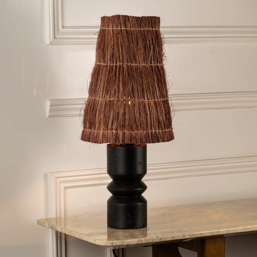 Nativa Wooden Table Lamp Light On White Background