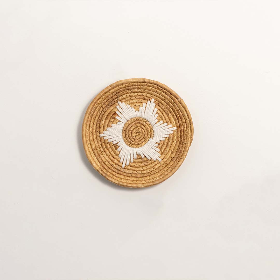 Natural & White Handwoven Wall Decor Basket