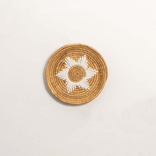 Natural & White Handwoven Wall Decor Basket