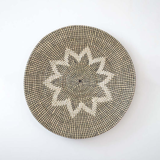 Neja Handwoven Sabai Grass Hanging Wall Basket Black - Large