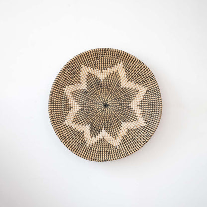 Neja Handwoven Sabai Grass Hanging Wall Basket Black - Small