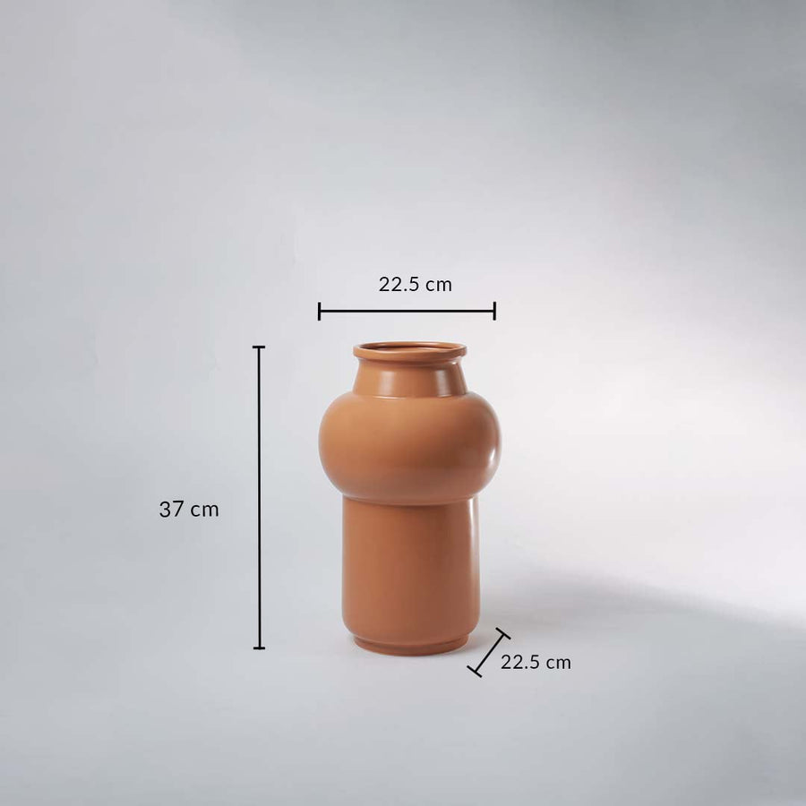 Modern ceramic vase measuring 37 cm in height and 22.5 cm in width offering timeless artistry and sophistication for home decor.