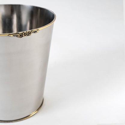 Main product image of stainless steel silver cup with cylindrical shape and open top on clean white background.