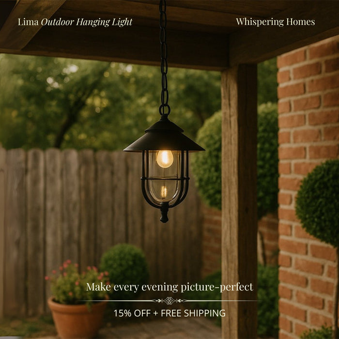 Lima Black Outdoor Hanging Light - Large