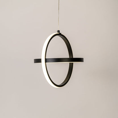 Black metal ring wall light with warm illumination for modern bedroom hallway and living room decor.