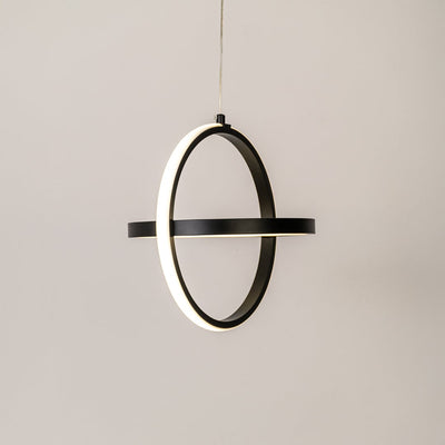 Black metal ring wall light with warm illumination for modern bedroom hallway and living room decor.