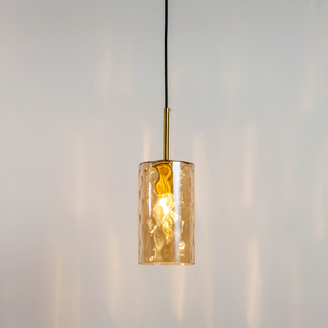 Nordic Water Ripple Colored Glass Cylindrical Pendant Light