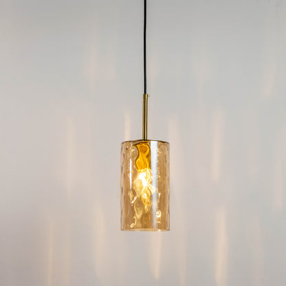 Nordic Water Ripple Colored Glass Cylindrical Pendant Light