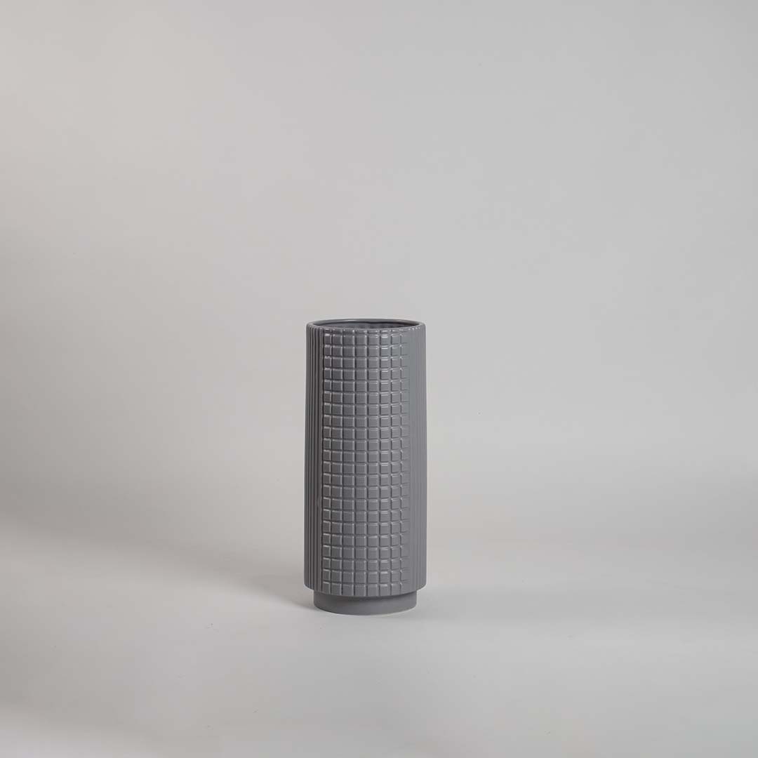 Nuru Ceramic Flower Vase - Grey