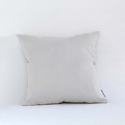 Backside of the cushion cover in soft beige cotton offering a clean minimal décor look with a breathable gentle and skin friendly fabric suitable for modern home styling.