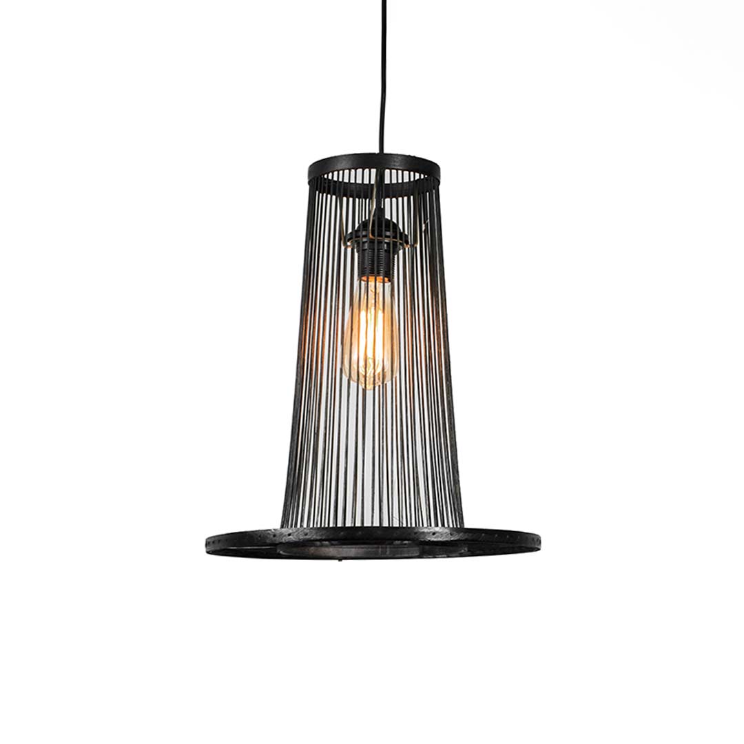 Oval Topped Bamboo Pendant - Black