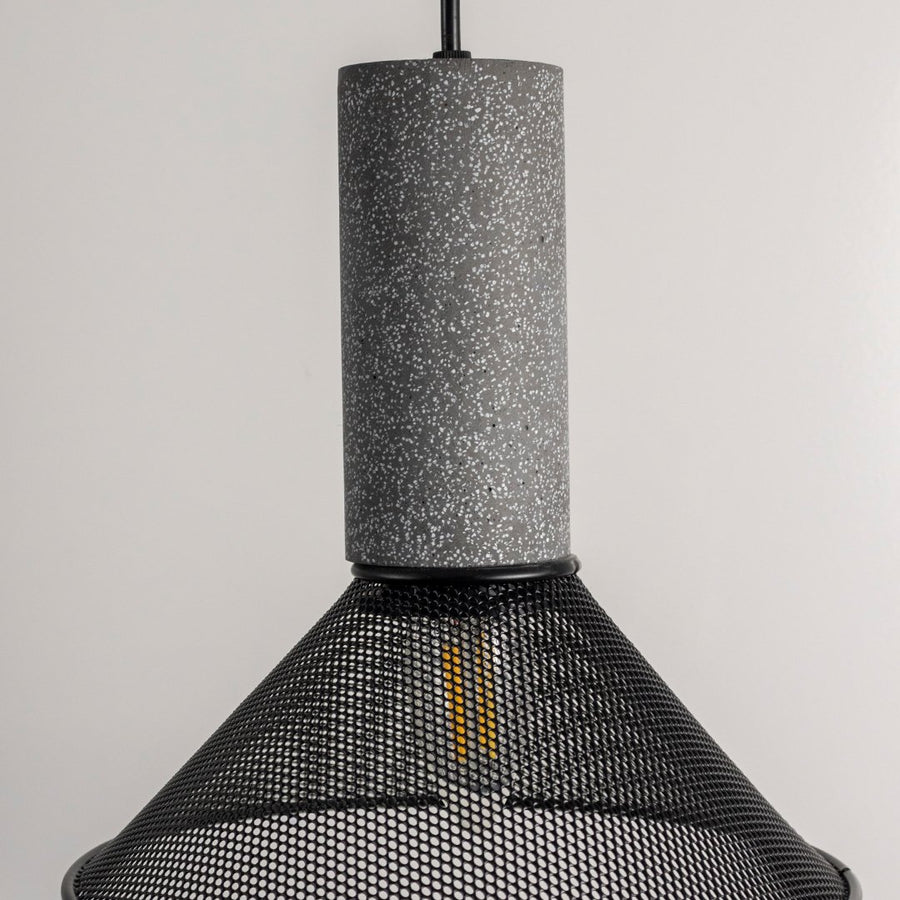 Detailed view of ribbed smoky glass pendant light highlighting premium texture and modern styling.