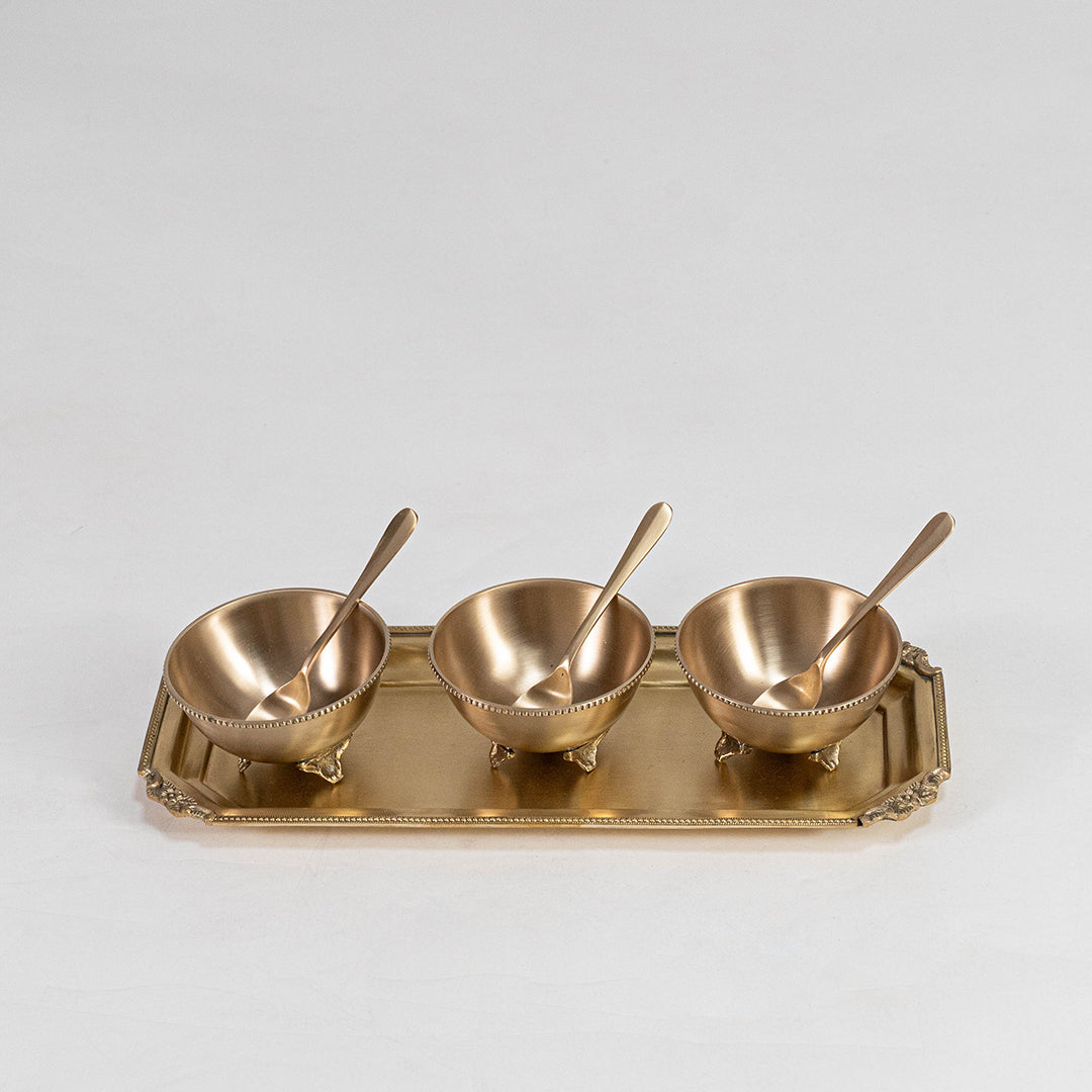 Pakvya Brass Dry Fruit Serving Set of 7