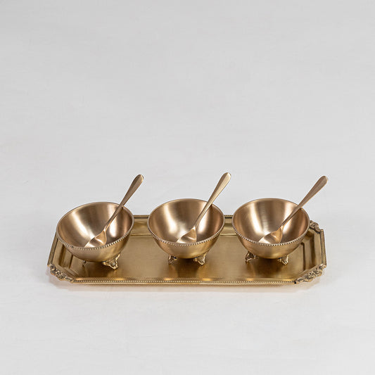 Pakvya Brass Dry Fruit Serving Set of 7