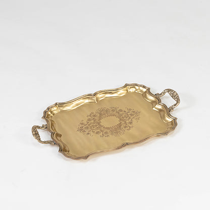 Pankhila Brass Rectangular Serving Tray
