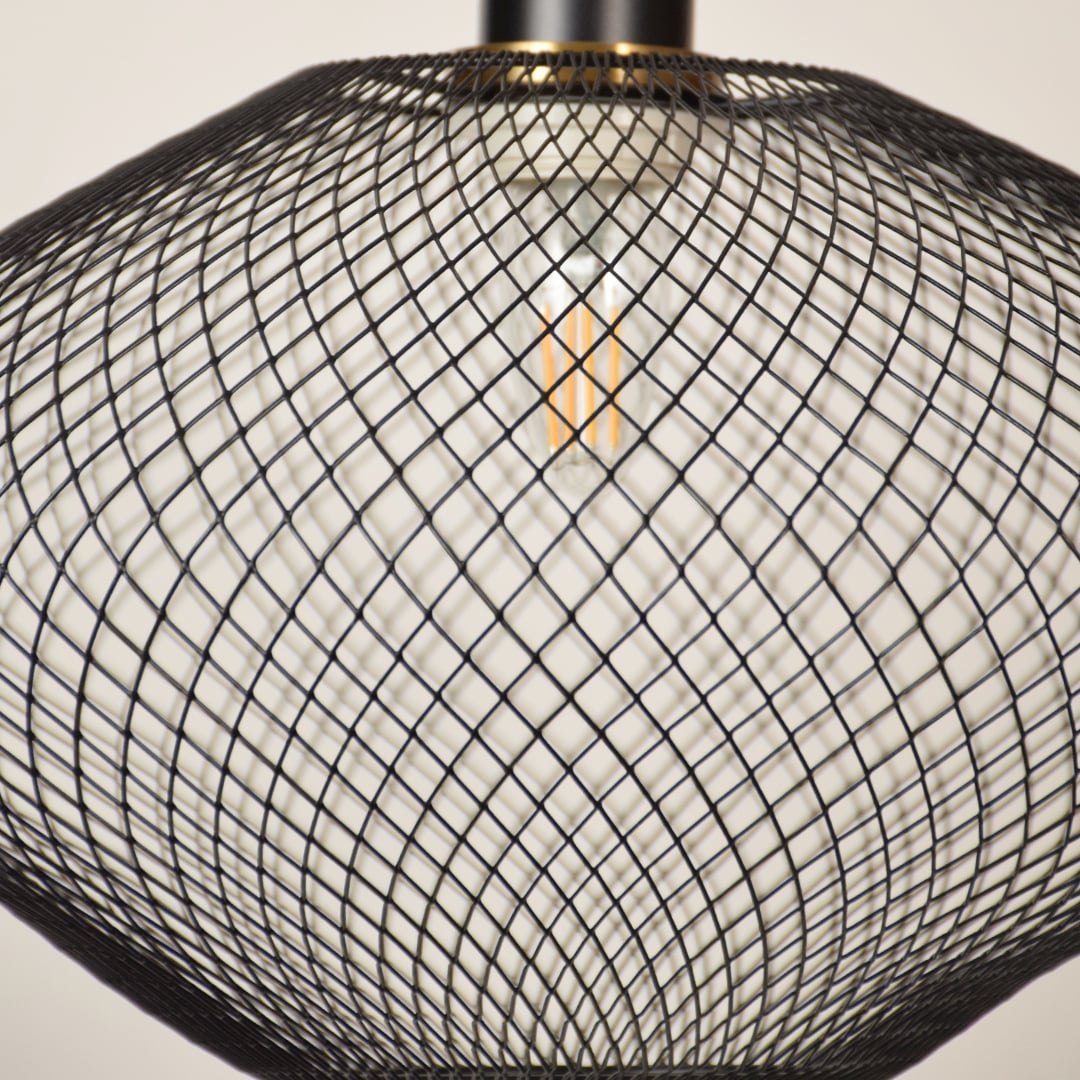 Parachute Mesh Pendant Light Black closeup