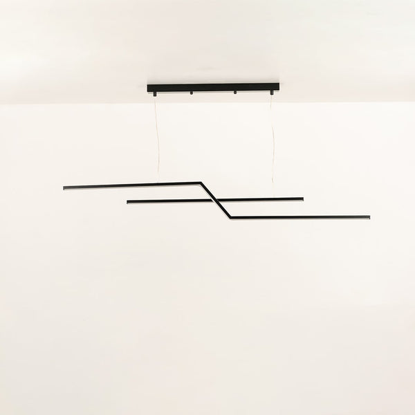 Parallel Fold 2-Light Chandelier - Black