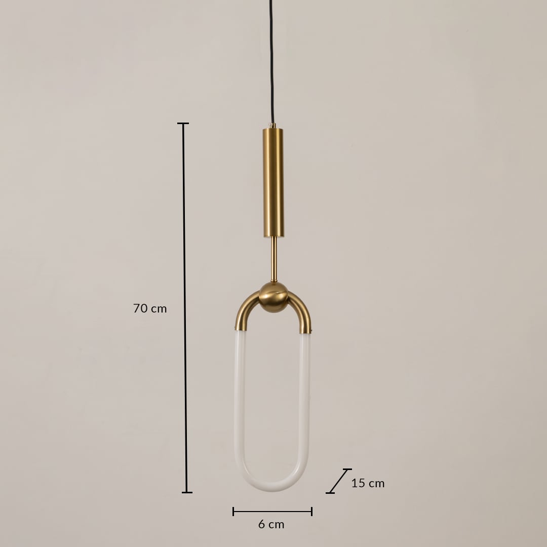 Platone Oval Hanging Light Gold dimensions