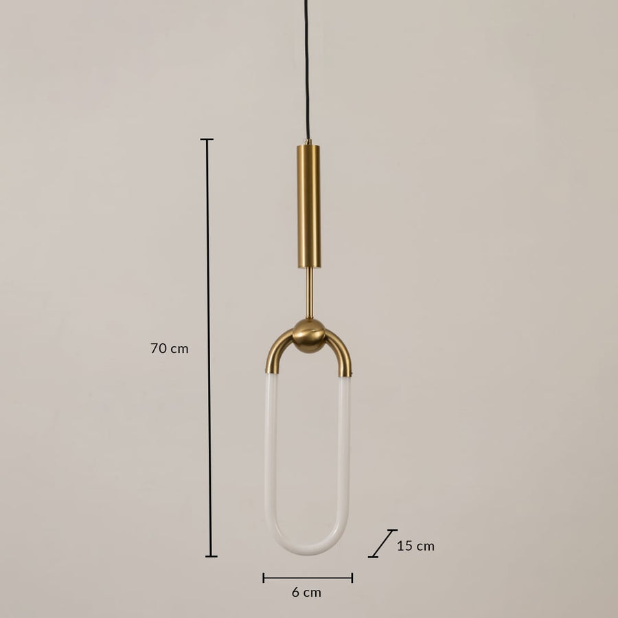 Platone Oval Hanging Light Gold dimensions