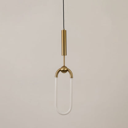 Platone Oval Hanging Light Gold light off white background