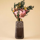 Plum Brown - Gold Ceramic Vase - Open Box