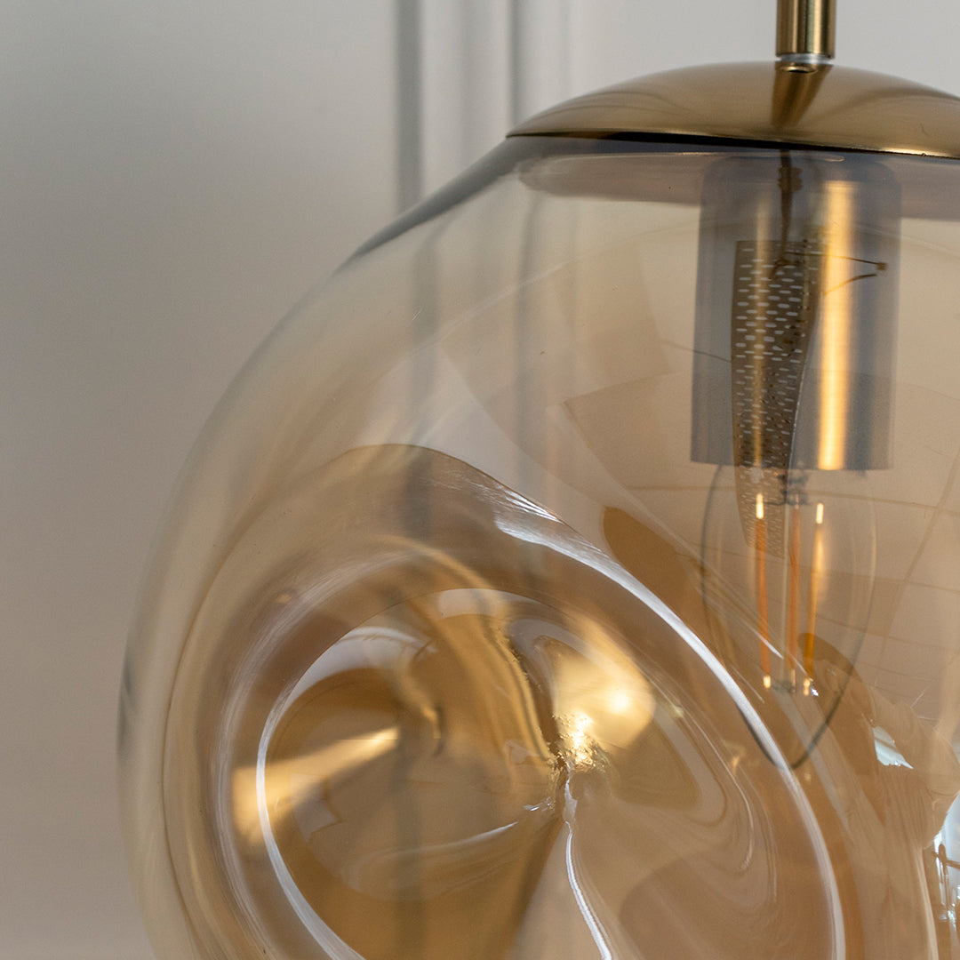 Postmodern Amber Crystal Glass Pendant Light