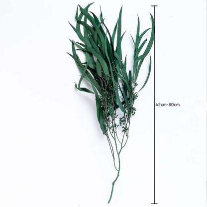 Artificial eucalyptus stem with natural green leaves 65–80 cm in height ideal for tall vases and modern nature-inspired arrangements.