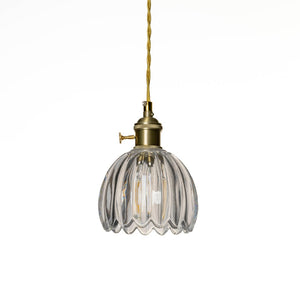 Retro Glass Flower Pendant Light - Transparent