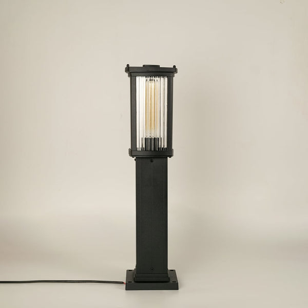 Retro Glass Outdoor Pole Lamp