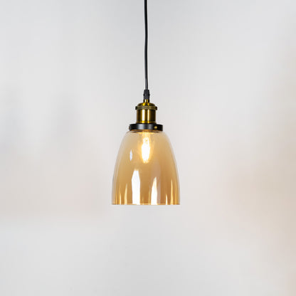 Retro Glass Pendant Light - Amber