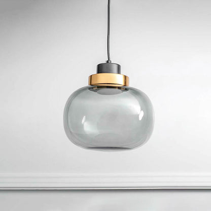 Retro Grey Glass Pendant Light - Globe