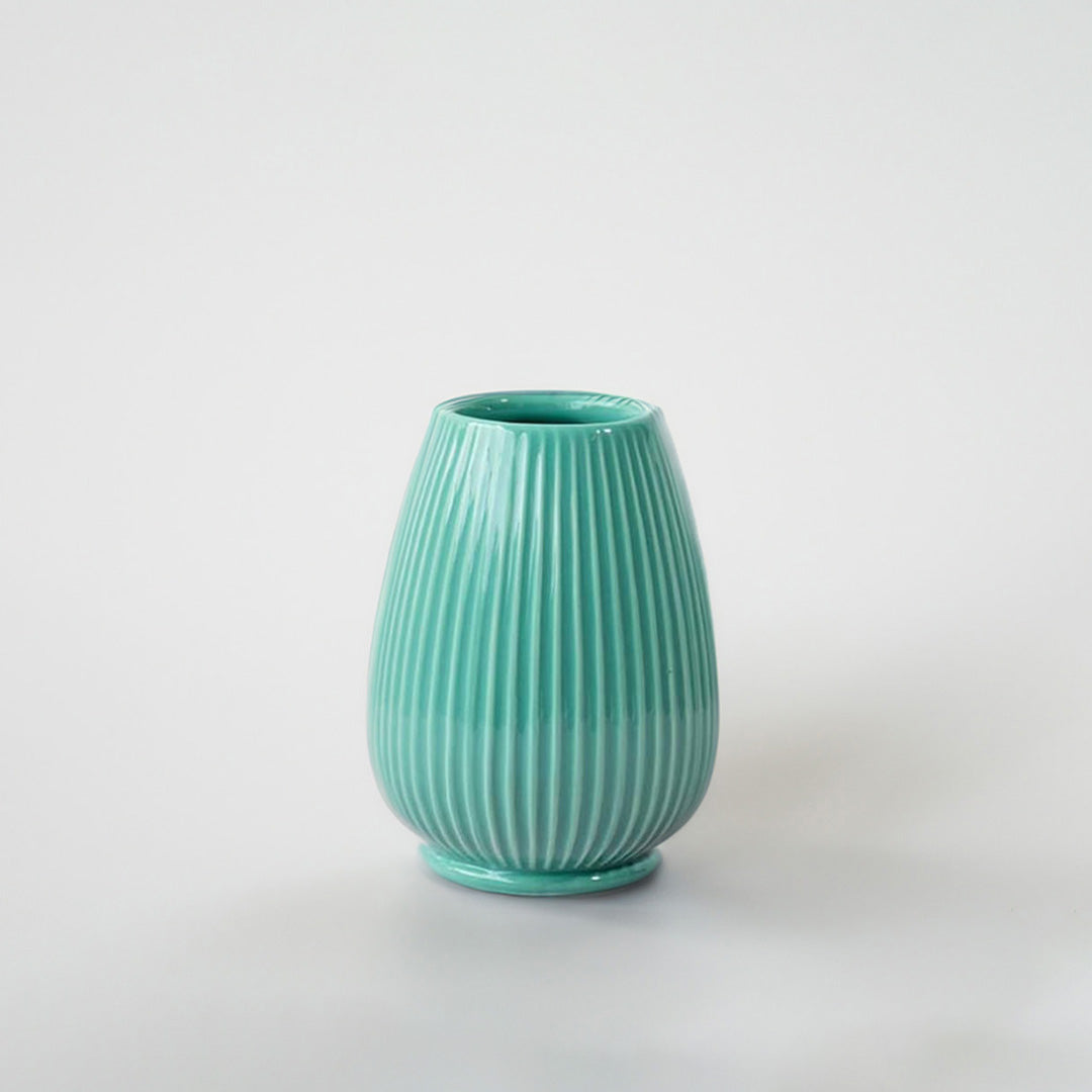 Rigel Ceramic Flower Vase - Green