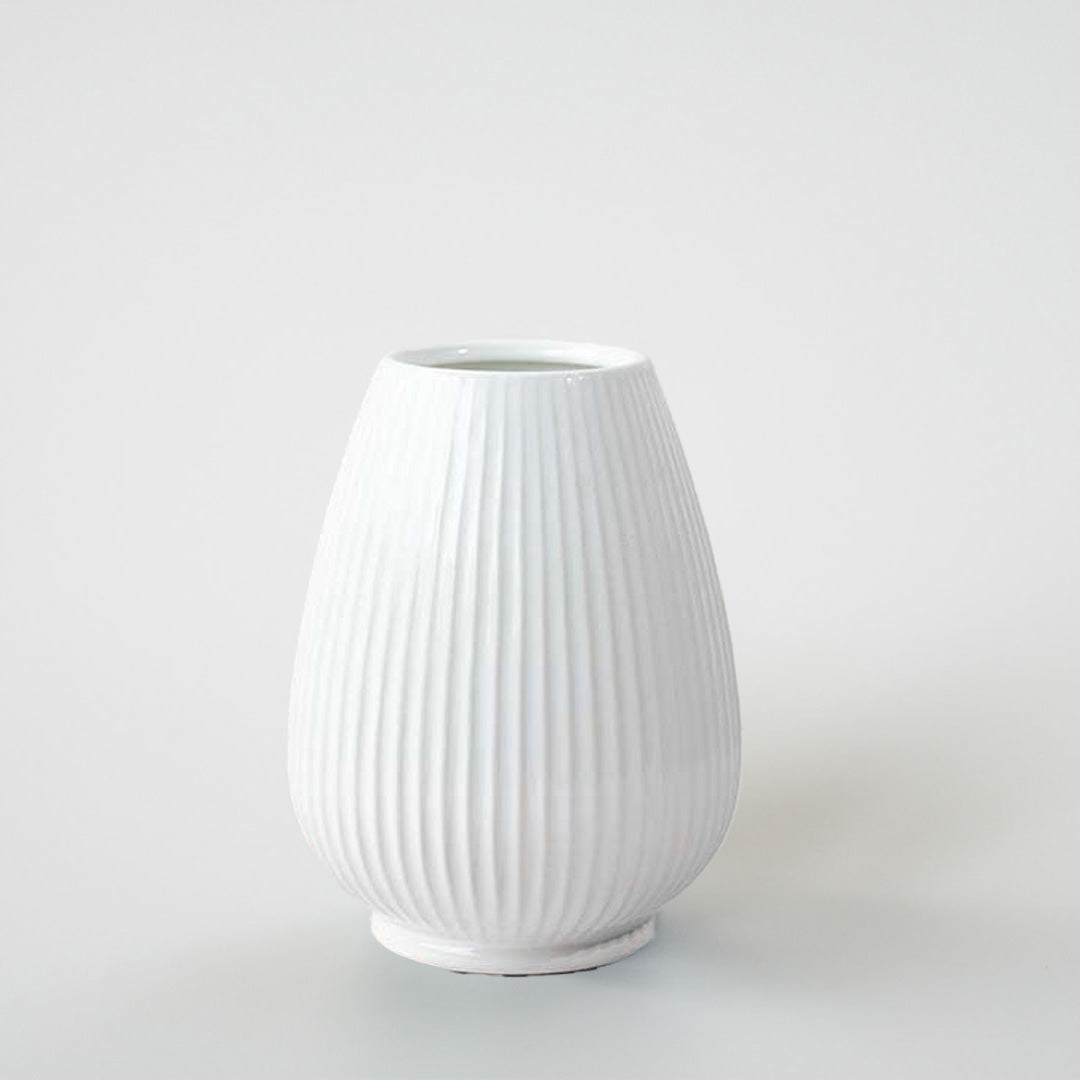 Rigel Ceramic Flower Vase - White